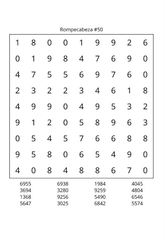 close-up of a printable large print word search puzzle grid from one of the popular large print word search puzzle books in a retro magazine style
